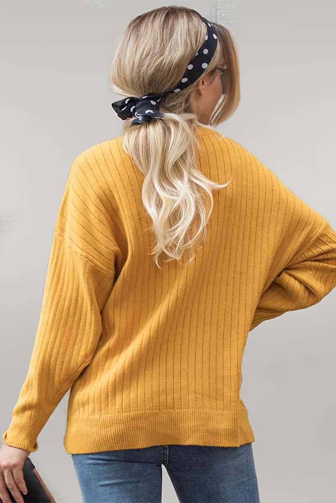 Emma Round Neck Dropped Shoulder Sweater