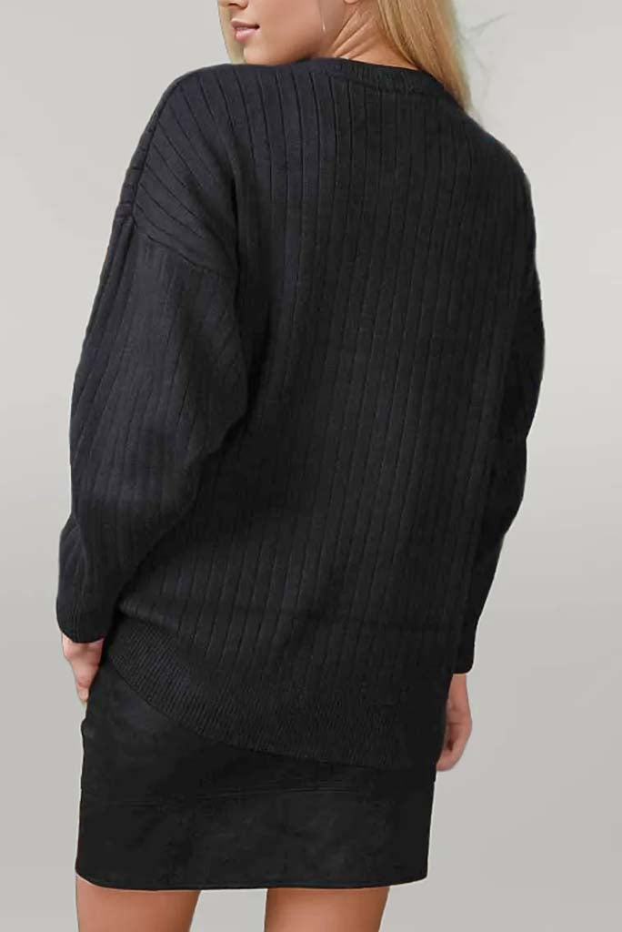 Emma Round Neck Dropped Shoulder Sweater