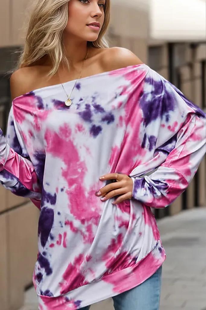 Jillian Tie-Dye Off-Shoulder Blouse