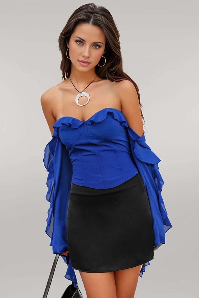 Kendall Ruffled Off-Shoulder Top