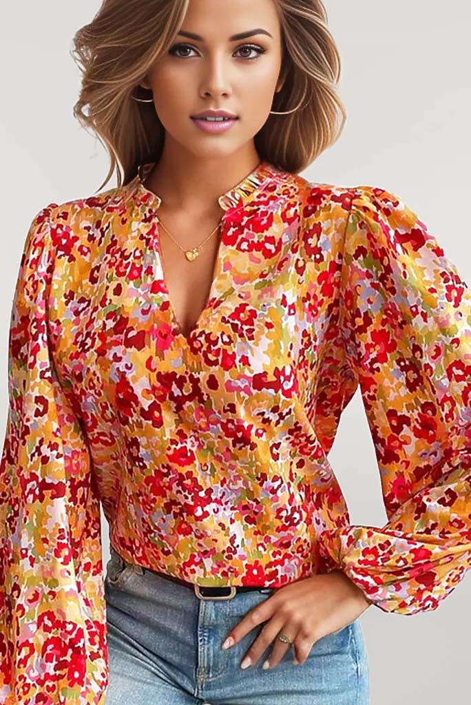 Lorelei Floral Balloon Sleeve Blouse