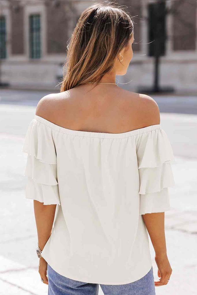 Naomi Off-Shoulder Layered Sleeve Blouse