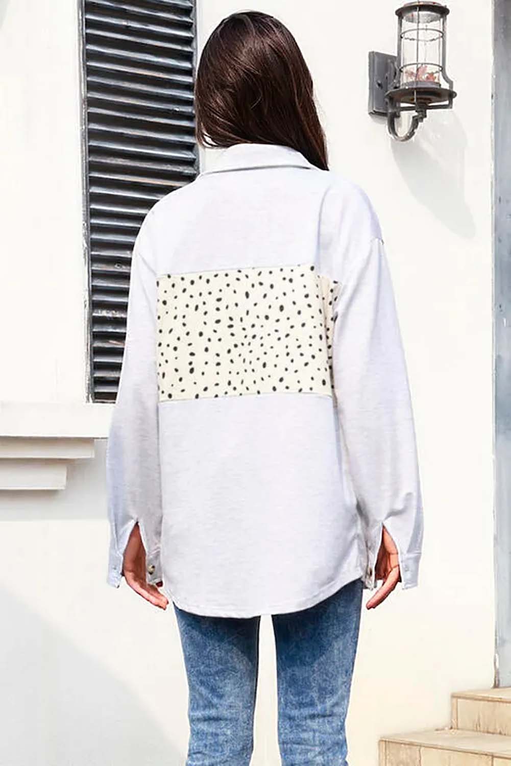 Olivia Polka Dot Button Up Shacket