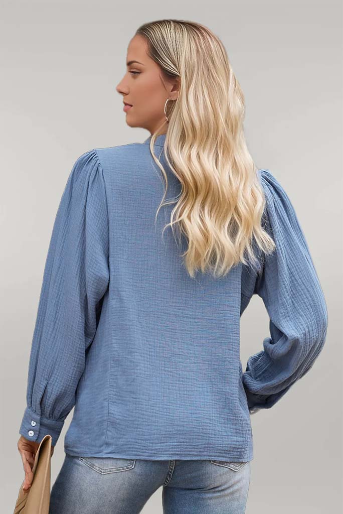 Take It Easy Half-Button Blouse