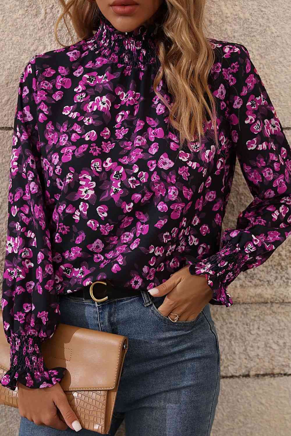 Tessa Floral Flounce Sleeve Blouse