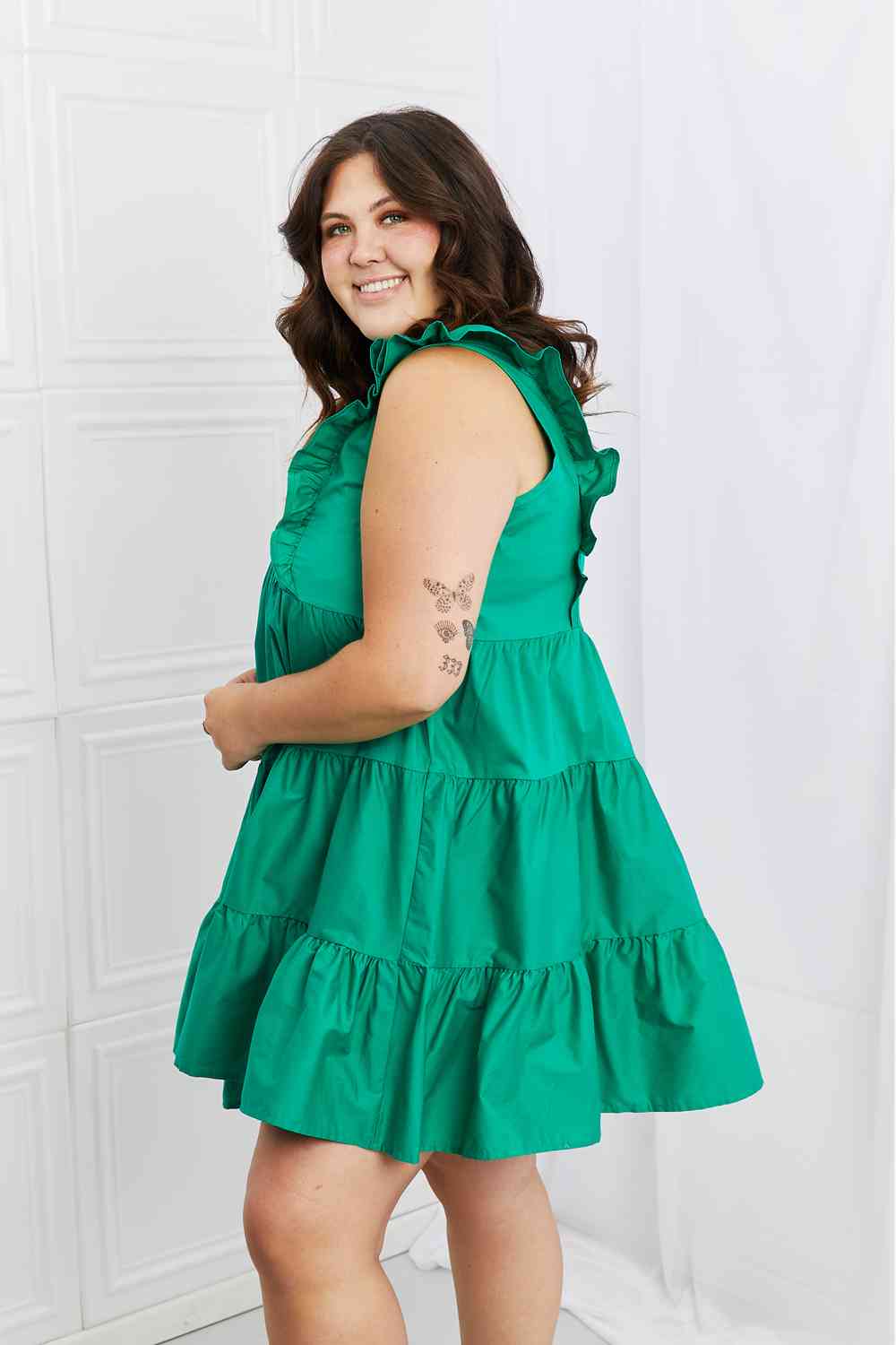 Emerald City Mini Ruffle Dress