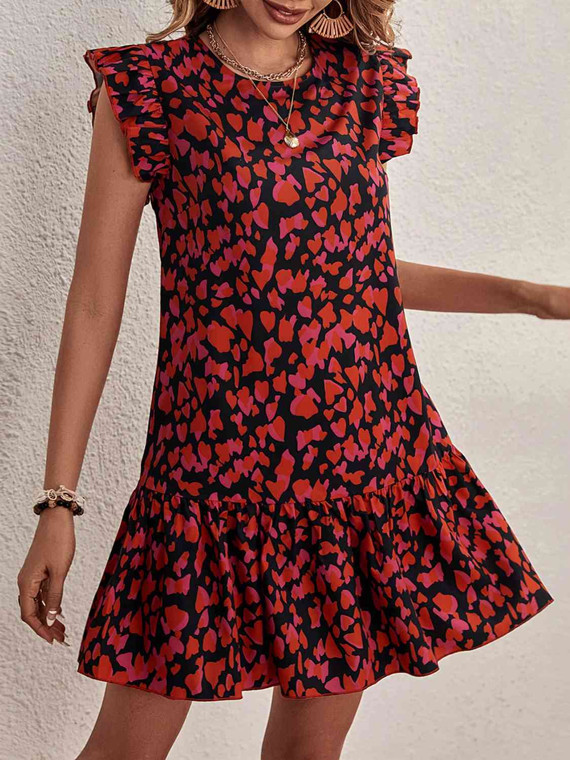 Love Me Ruffle Trim Mini Dress
