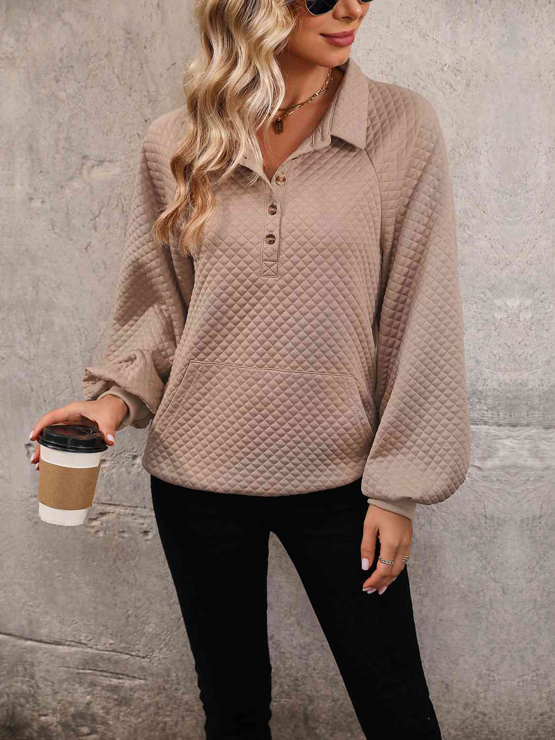Oakley Collared Neck Buttoned Sweatshirt