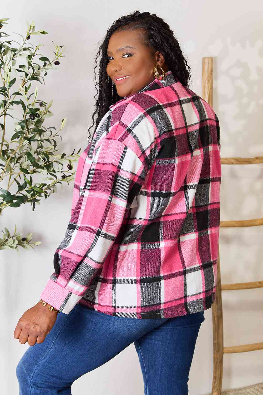 Kayla Plaid Button Up Jacket