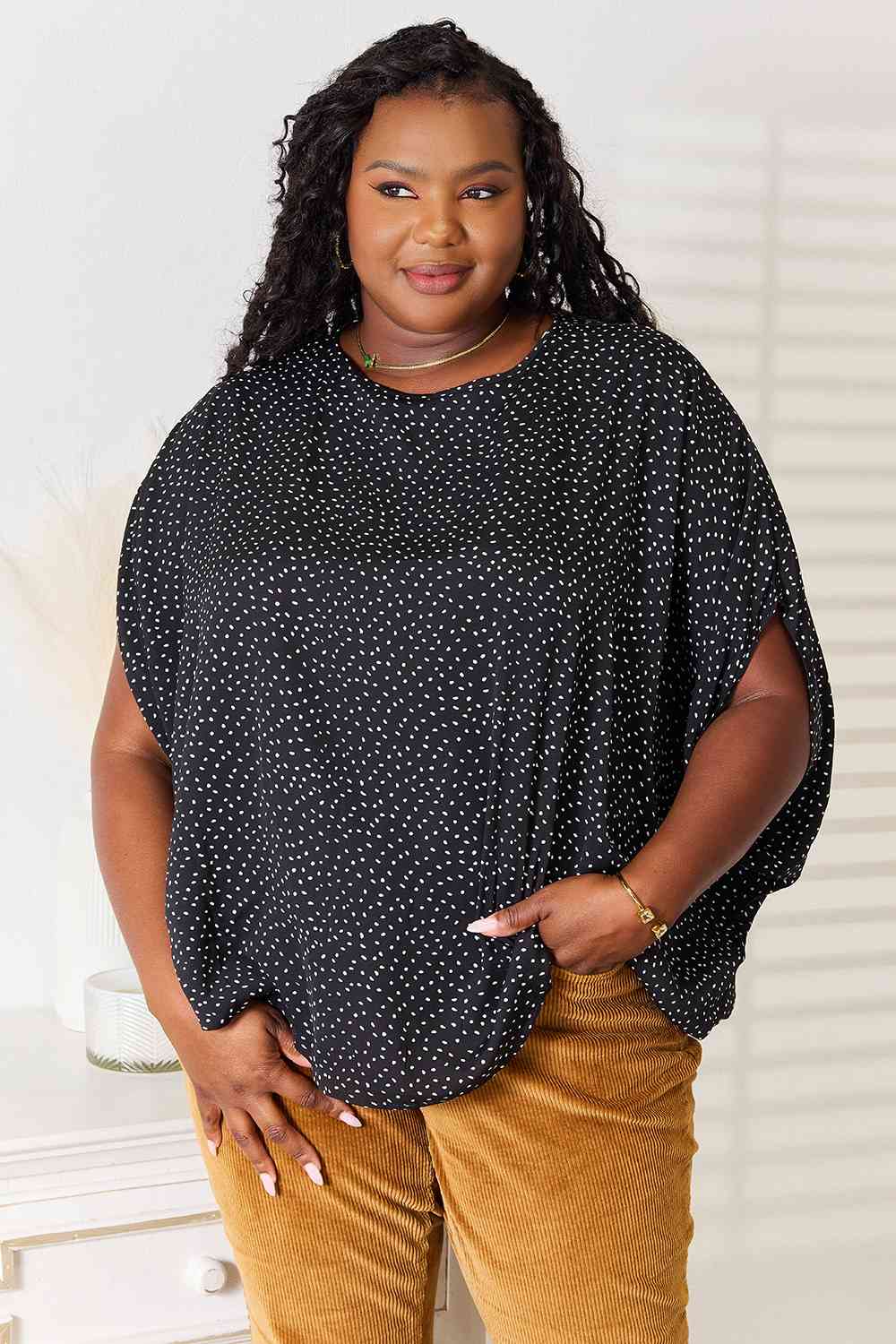 Estelle Dolman Sleeve Round Neck Blouse