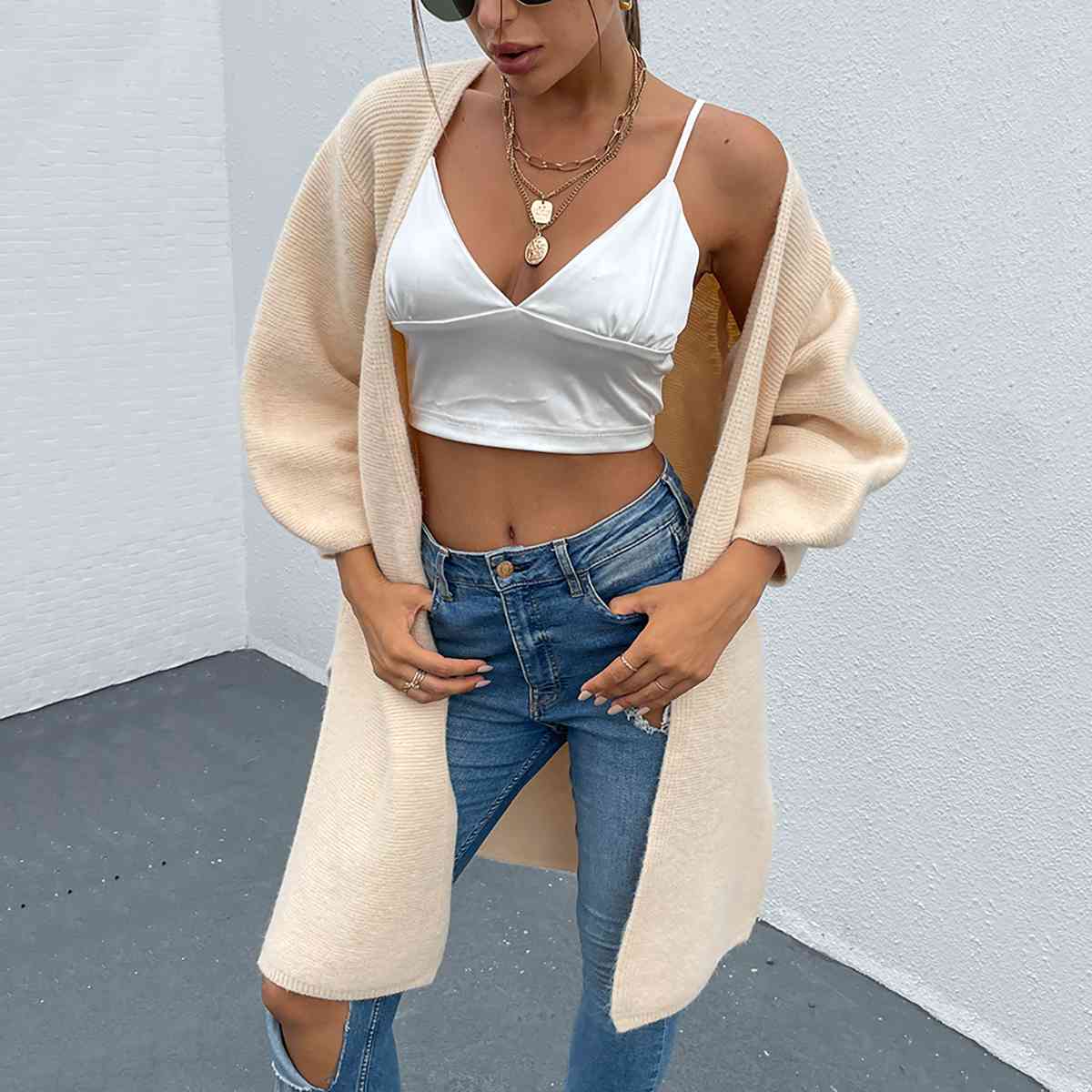 Miranda Open Front Long Sleeve Cardigan