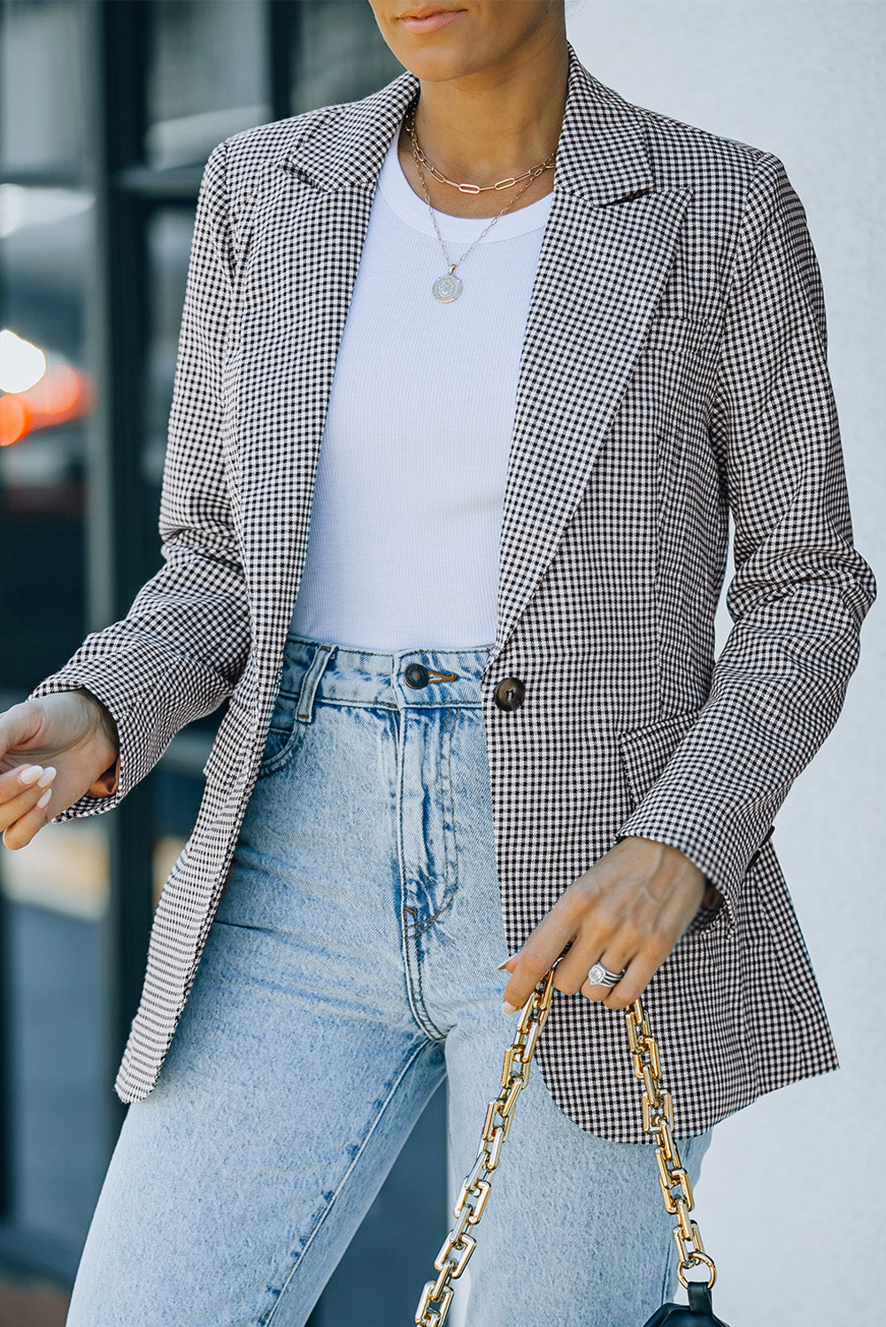 Taking My Time Houndstooth Blazer