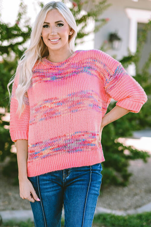 Dahlia Heathered Half Sleeve Sweater
