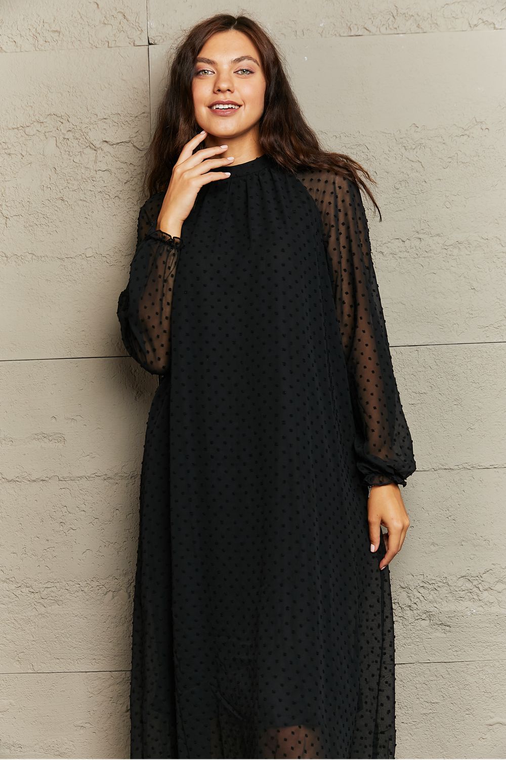 Into The Night Long Sleeve Midi Dress