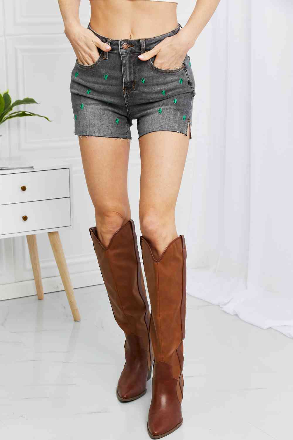 Cactus Raw Hem Denim Shorts