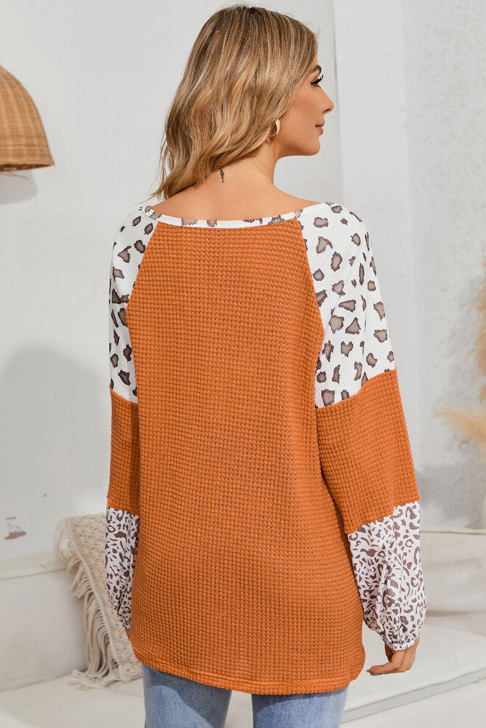 Scout Leopard Waffle-Knit Blouse