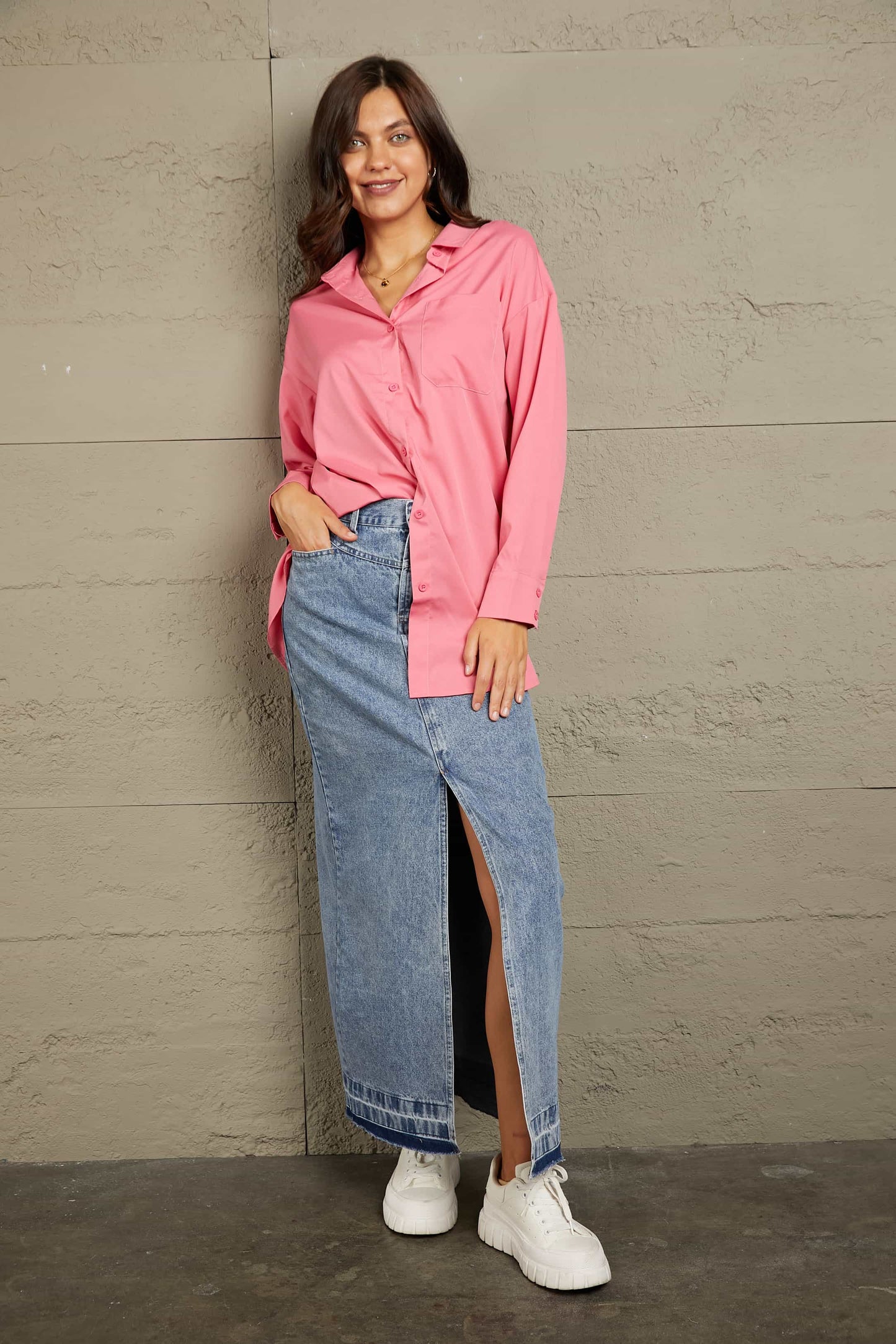 Macy Dropped Shoulder Longline Shirt