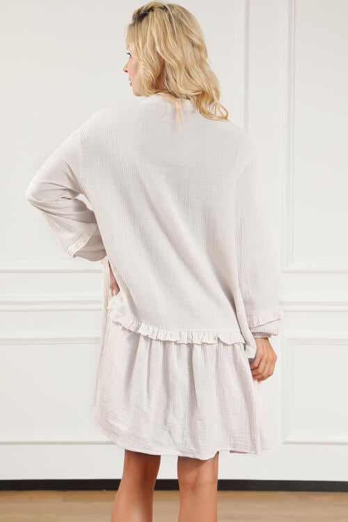 Emelia Notched Balloon Sleeve Mini Dress