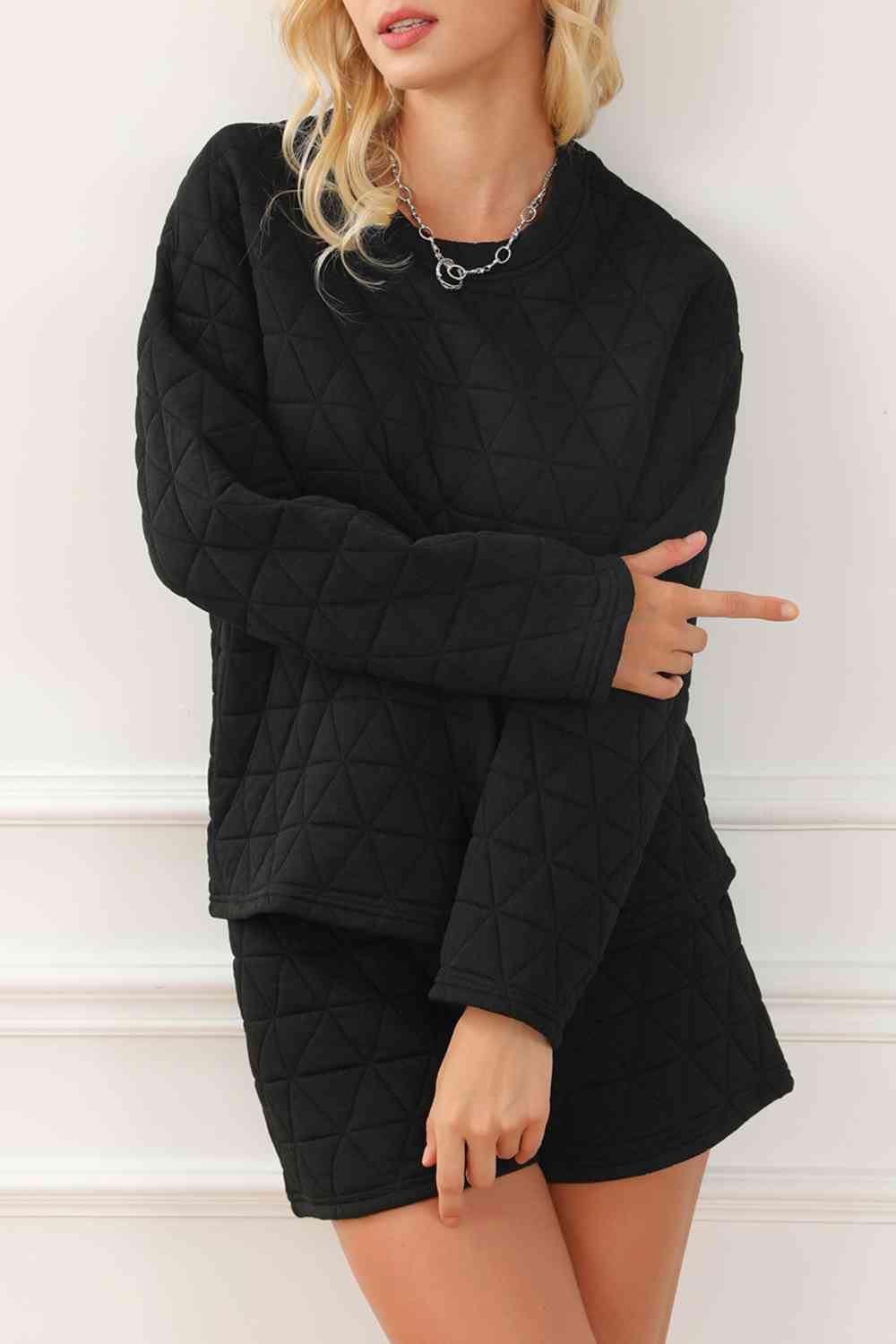 Kyra Long Sleeve Sweatshirt and Shorts Set