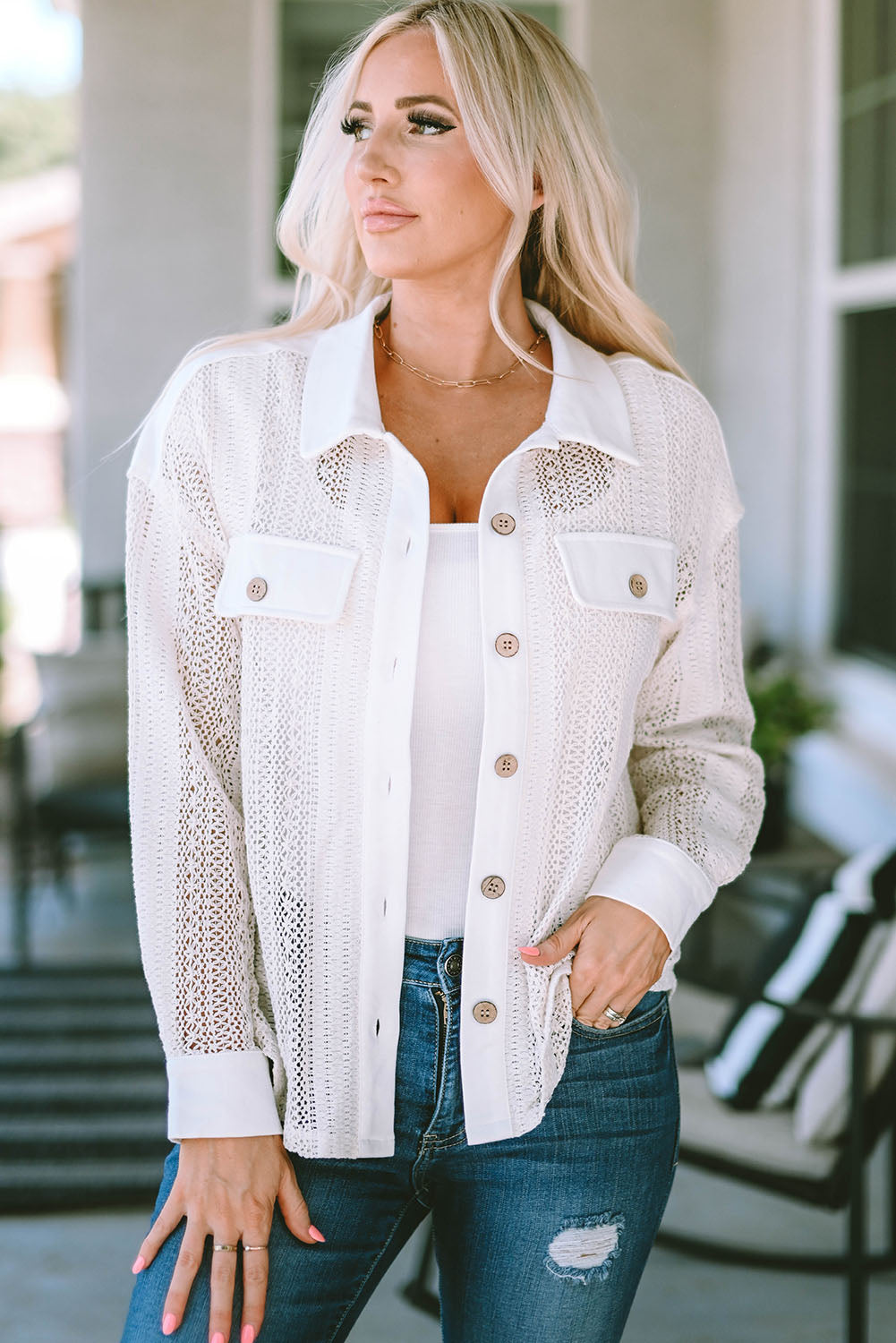 Elia Button Down Collared Neck Shacket