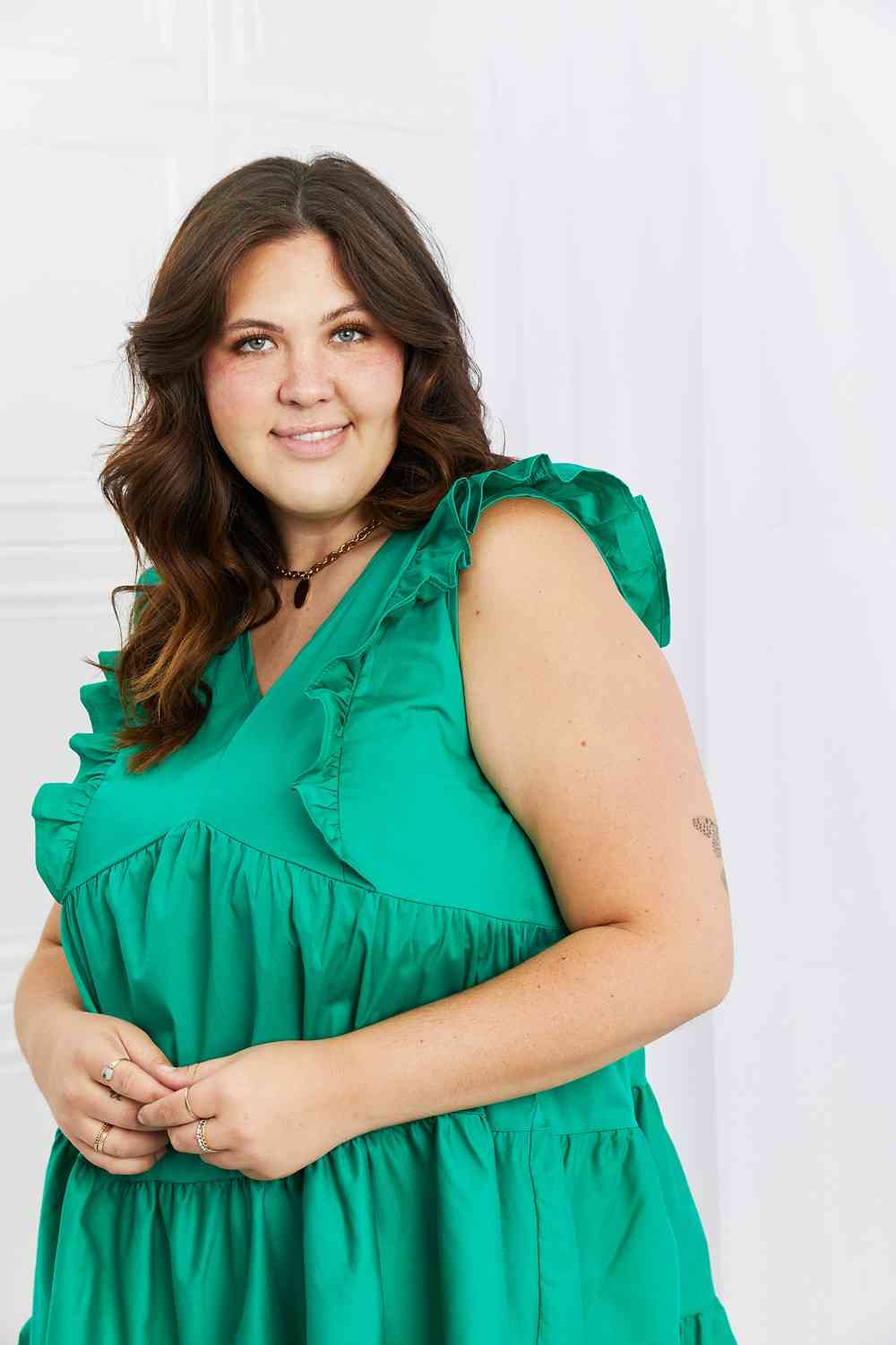 Emerald City Mini Ruffle Dress