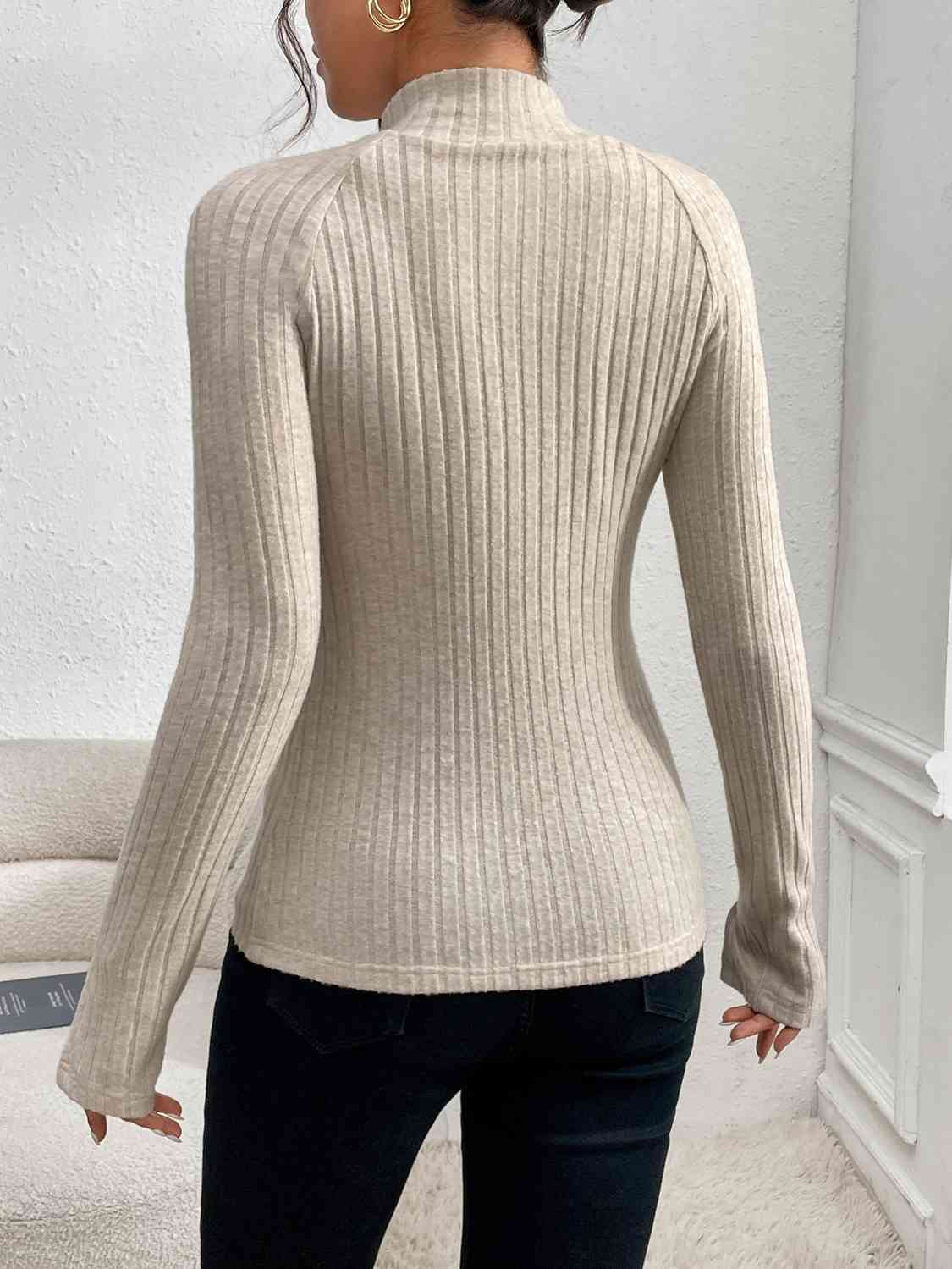 Mariana Cutout Mock Neck Long Sleeve Top