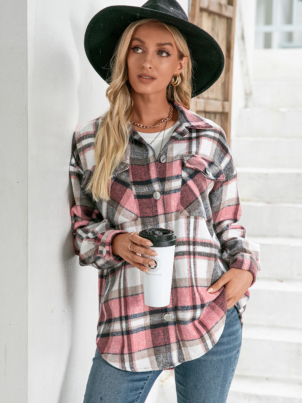 Meet You Outside Plaid Shacket