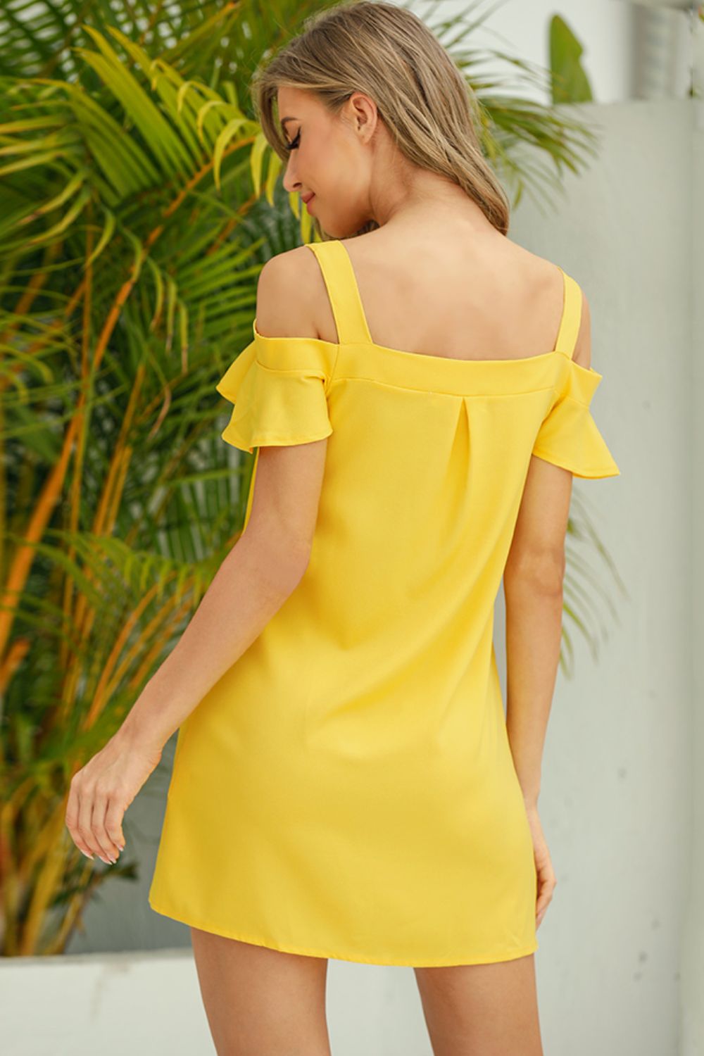 Sunshine Cold-Shoulder Mini Dress