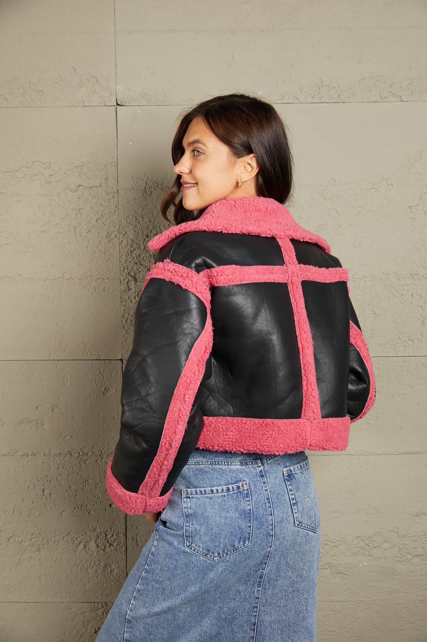 Aviator Contrast Double-Breasted Jacket