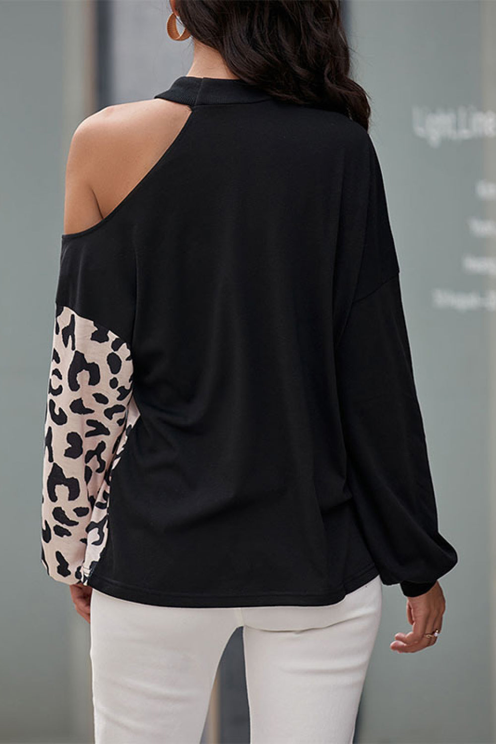 Tiana Two-Tone Leopard Blouse