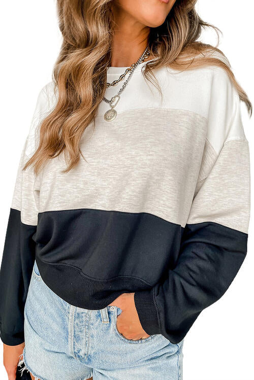 Noemi Color Block Long Sleeve Sweatshirt