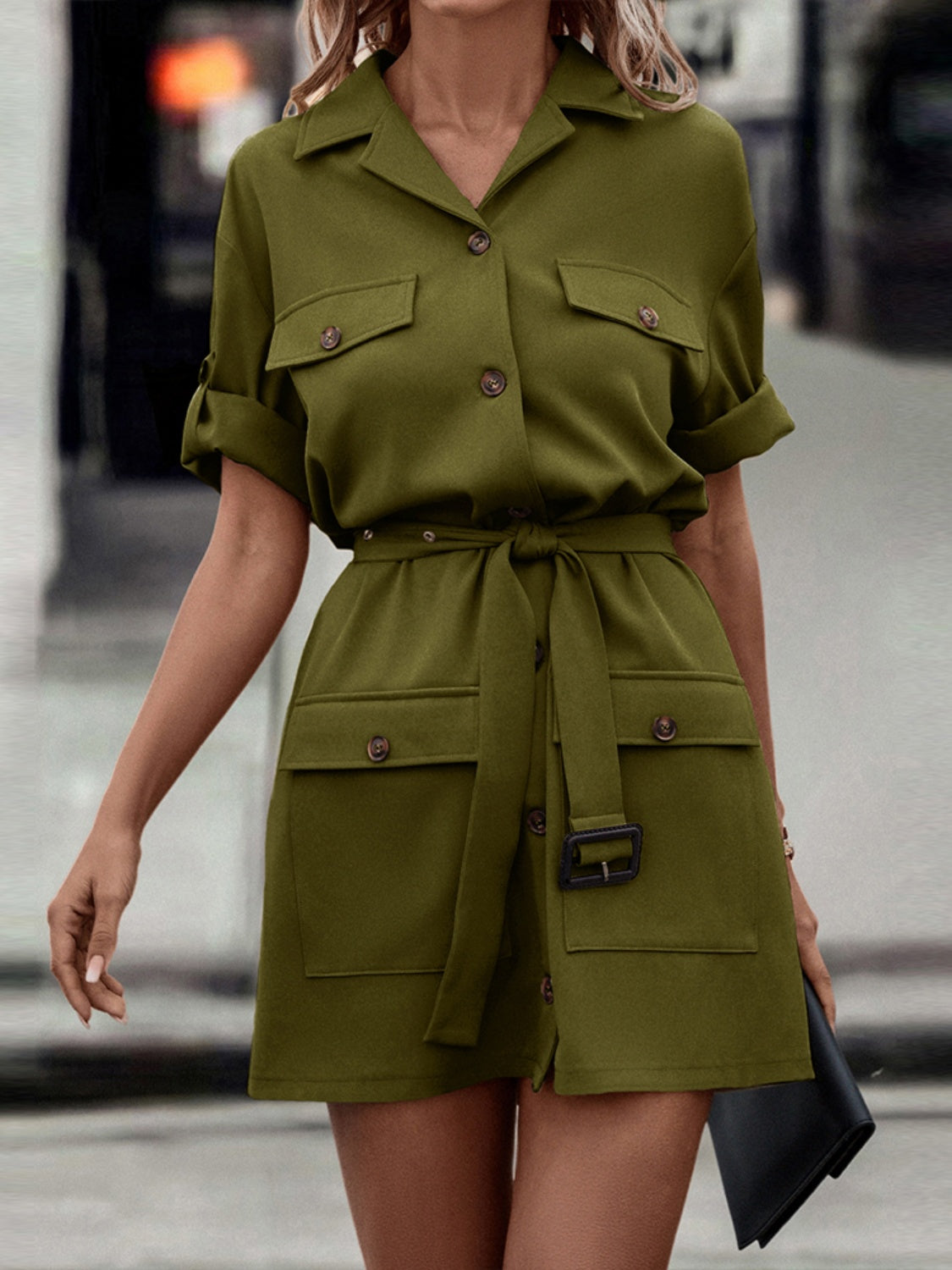 Hustle For It Tie Waist Mini Dress