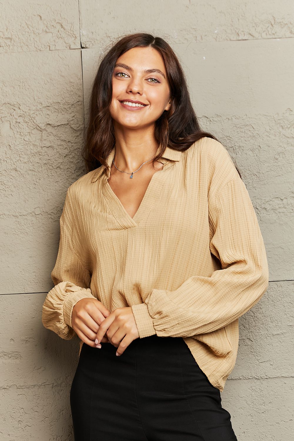 Wait For Me Textured Blouse