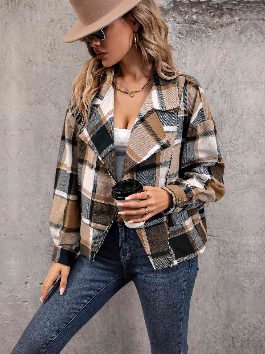 Clara Plaid Long Sleeve Jacket