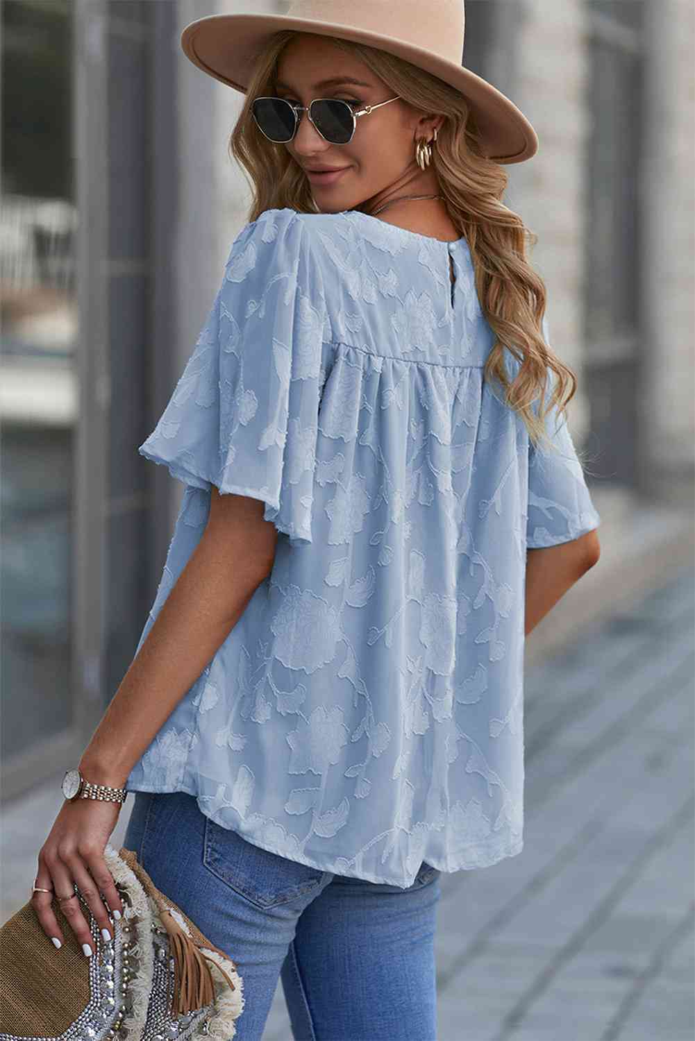 Vanessa Round Neck Puff Sleeve Blouse