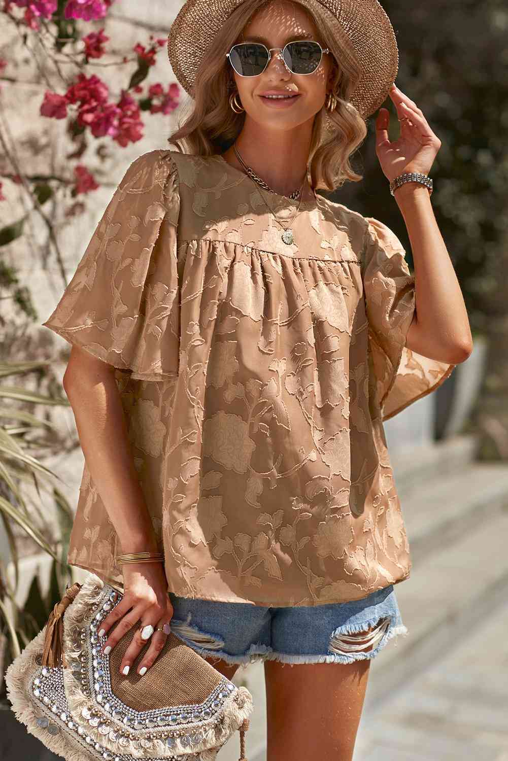 Vanessa Round Neck Puff Sleeve Blouse