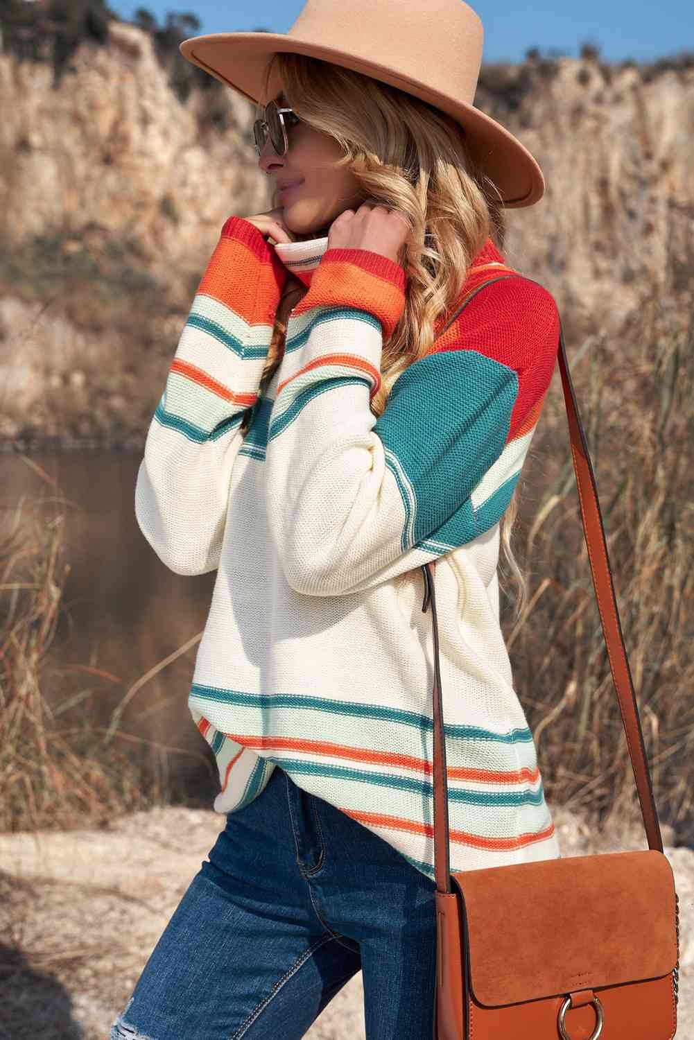 Casey Striped Turtleneck Sweater