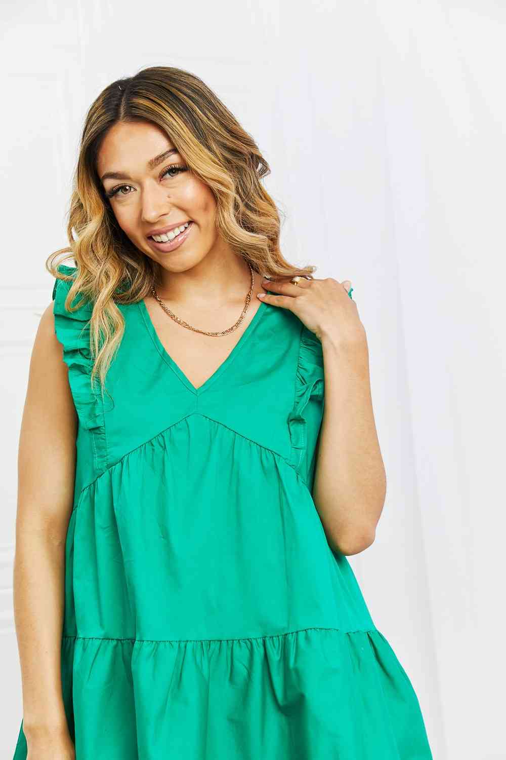 Emerald City Mini Ruffle Dress