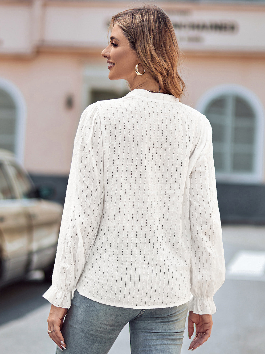 Taking Risks Flounce Sleeve Blouse