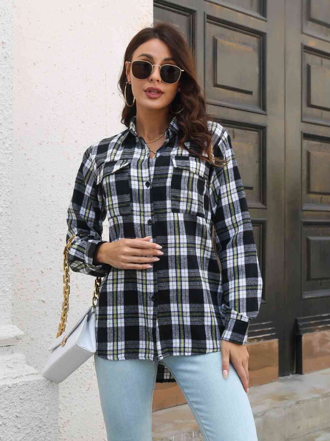 Nature Plaid Buttoned Shirt