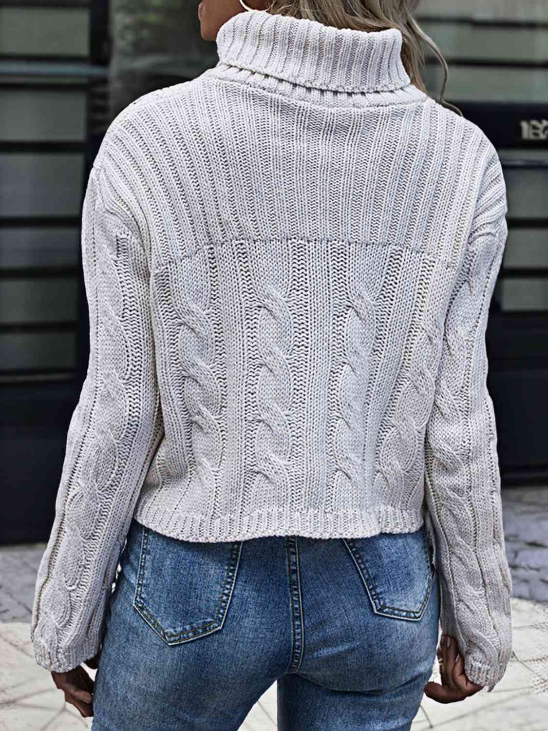 Soulful Cable-Knit Turtleneck Sweater