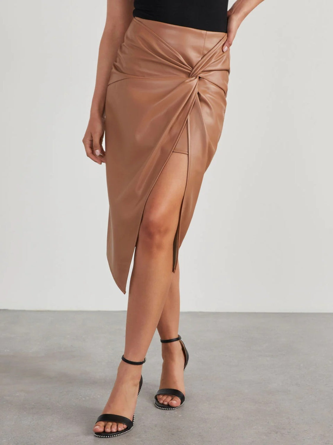 Addison Twist Detail Midi Skirt