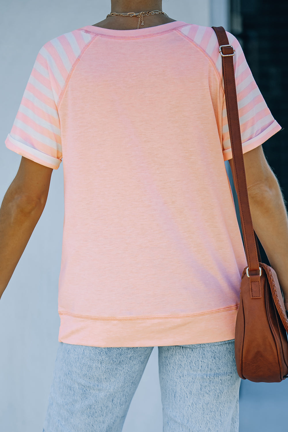 Thinking Of You Striped Sleeve Tee