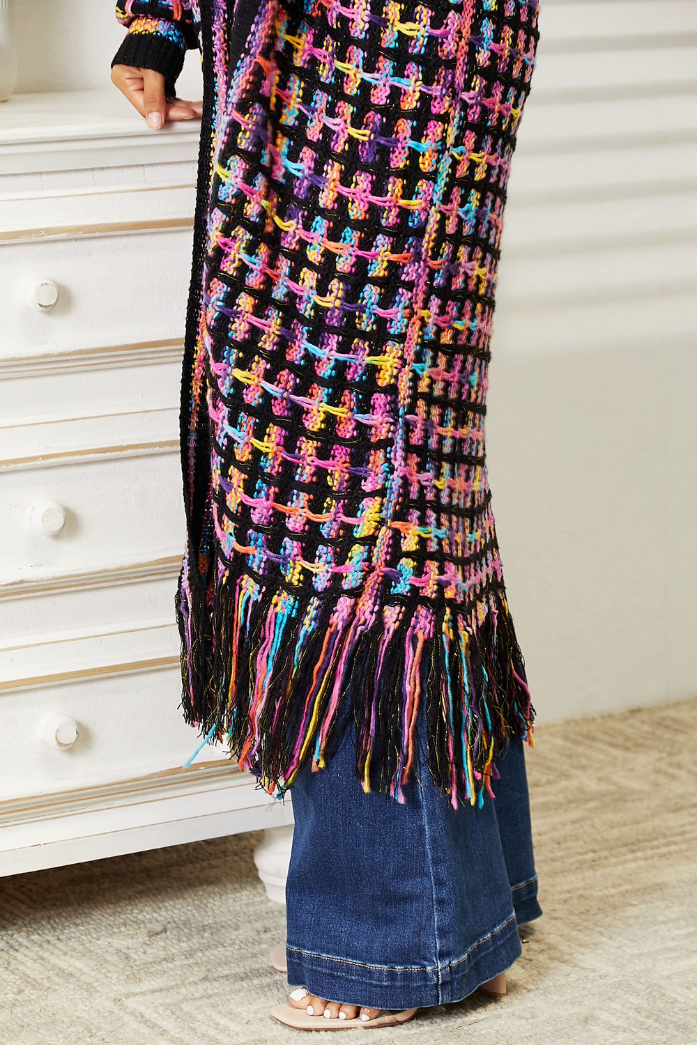 Stay Cozy Open Front Fringe Hem Cardigan