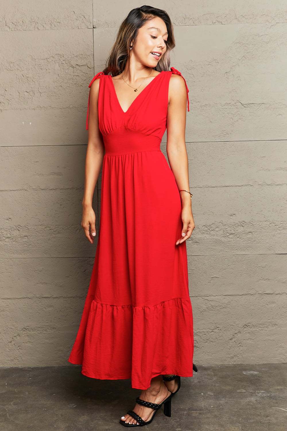 Take My Heart Drawstring Maxi Dress