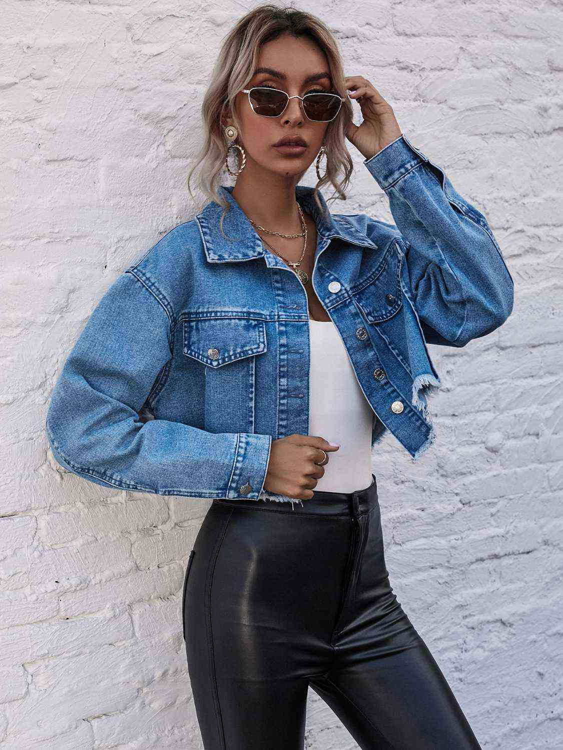 Brooke Raw Hem Denim Jacket