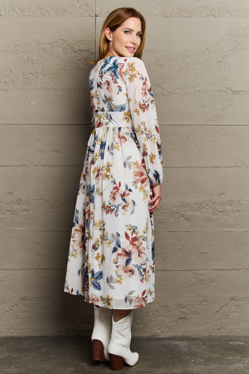 Melissa Chiffon Floral Midi Dress