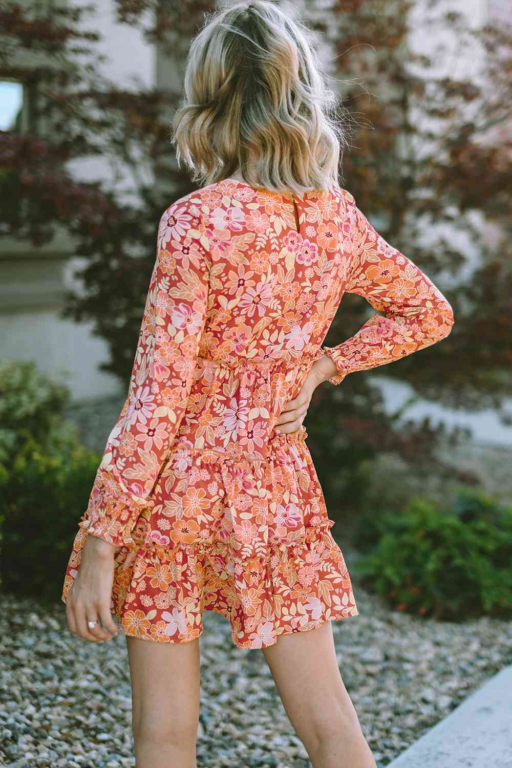 Adelaide Floral Long Sleeve Tiered Dress