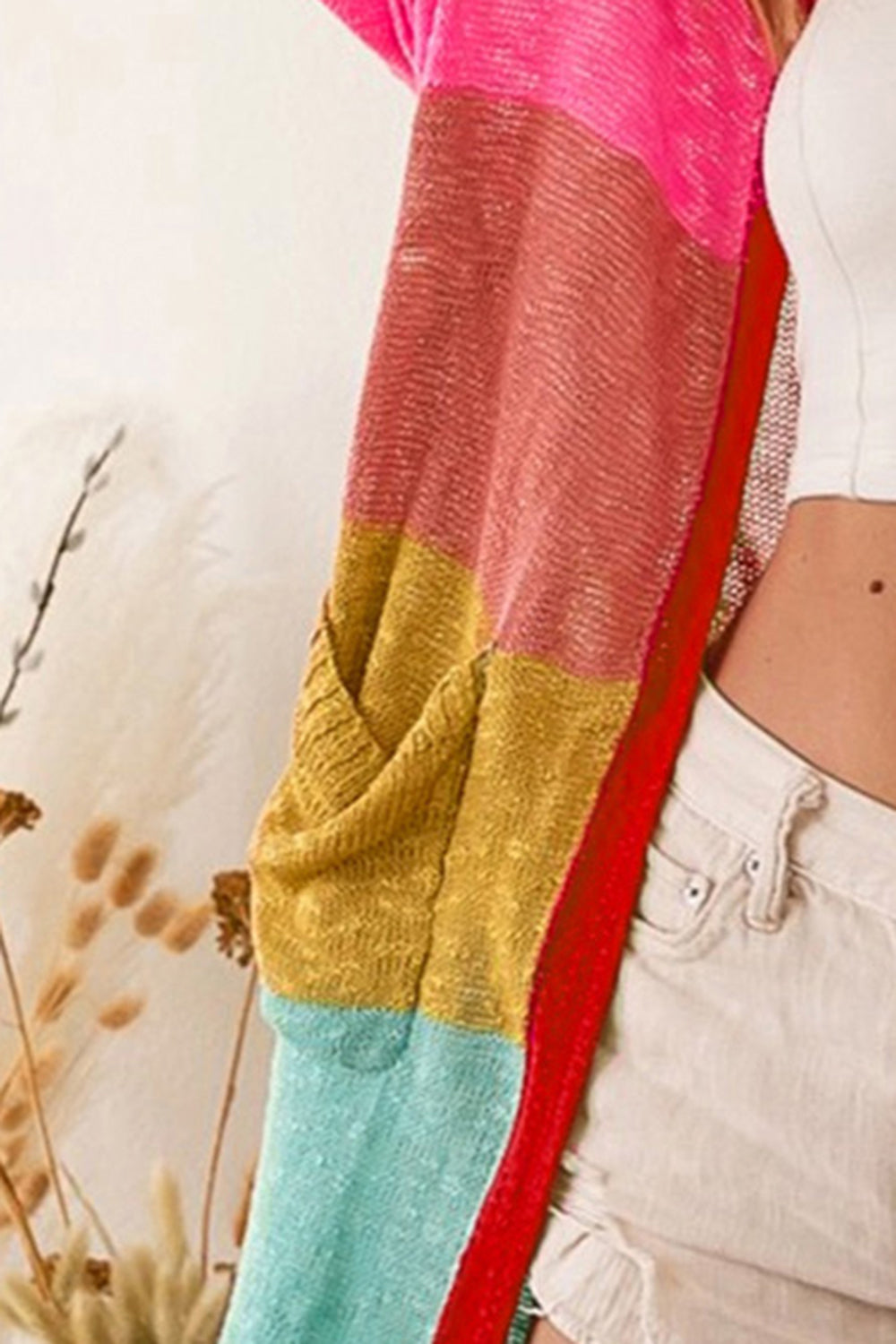 Free The Soul Color Block Cardigan