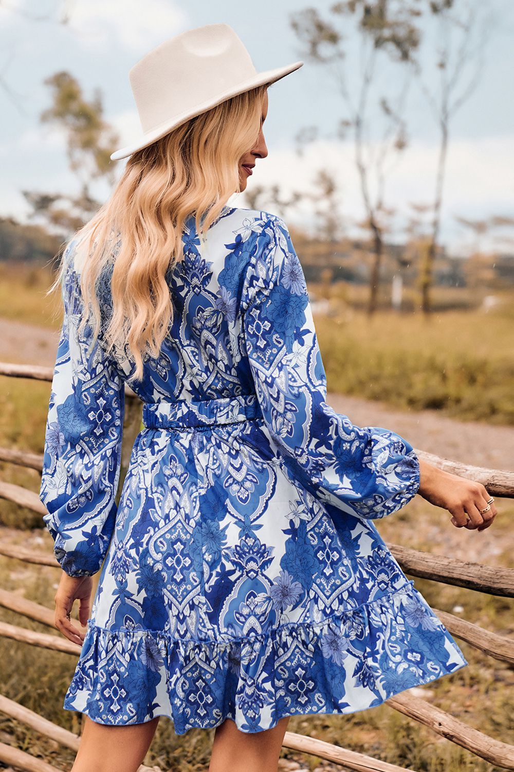 Harvest Day Long Sleeve Mini Dress